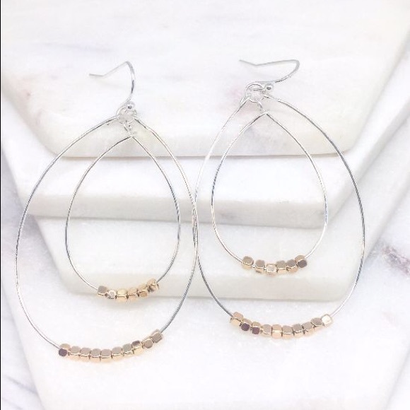 Bold Double Hoop Earrings - Picture 2 of 3